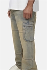 Джинсы-карго из денима свободного кроя с эффектом потертости артикул 152718150