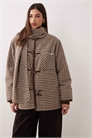 Куртка-плед в ретро-стиле со съемным шарфом артикул 150663822