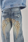 Джинсы-багги с вышивкой артикул 155594581