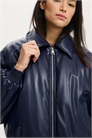 Бомбер из искусственной кожи с пуховой подкладкой артикул 153167665