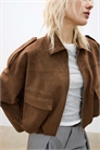 Бомбер из искусственной замши артикул 155714768