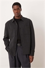 Рубашка-куртка из смешанной ткани с хлопком артикул 154179354