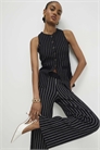 Жилет с длинным кроем в тонкую полоску артикул 156044236