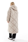 Стеганое пальто-пуховик макси с капюшоном артикул 143262059