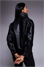 Куртка из искусственной кожи с рукавами «летучая мышь» и воротником-воронкой артикул 151672836