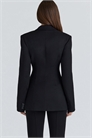 Блейзер из черного крепа с силуэтом «песочные часы» от Luella артикул 155250357