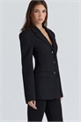 Блейзер из черного крепа с силуэтом «песочные часы» от Luella артикул 155250357