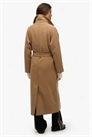 Свободное длинное шерстяное пальто цвета «ледяной кофе» артикул 153540903
