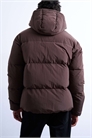 Текстурированная пуховая куртка темно-коричневого цвета артикул 142681313