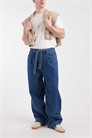 Джинсы с широкими брючинами артикул 153578234