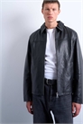 Куртка Харрингтон из натуральной кожи артикул 148035218
