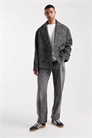 Шерстяной пиджак черного цвета с рисунком «елочка» артикул 147865244