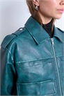 Куртка из искусственной кожи с эффектом сильного вымывания и застежкой-молнией по всей длине артикул 147865877