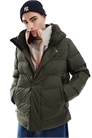 Спортивная куртка-пуховик с капюшоном из микрофибры, цвет армейский хаки артикул 140633490