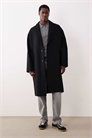 Длинное пальто из шерстяной смеси черного цвета артикул 150040902