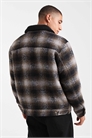 Свободная шерстяная куртка-тракер с клетчатым узором черного цвета артикул 142169044
