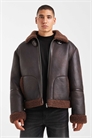 Куртка-авиатор из искусственной кожи с подкладкой из борго артикул 147441517