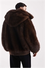 Куртка с капюшоном из искусственного меха свободного кроя артикул 148078074