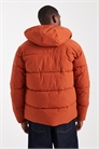 Пуховик с капюшоном оранжевого цвета артикул 148852603