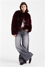 Меховая куртка из шкуры в бордовом цвете артикул 151897755