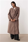 Премиум текстурированное формальное пальто макси коричневого цвета артикул 150776303