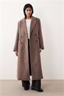 Премиум текстурированное формальное пальто макси коричневого цвета артикул 150776303