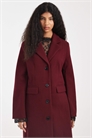 Макси-пальто бордового цвета артикул 151530806