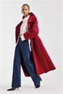 Пальто оверсайз с воротником-воронкой из смесовой шерсти премиум-класса с ворсовой отделкой артикул 148785393