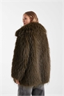 Искусственная меховая шуба оливкового цвета артикул 148661151