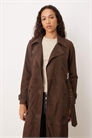 Тренч из натуральной замши шоколадного цвета артикул 150641196