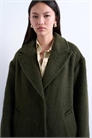 Пальто с ворсованной отделкой, без подкладки, с заниженными плечами и аккуратным вырезом, из шерсти артикул 142430280