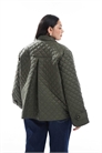 Стеганая куртка с пуговицами глубокого хаки артикул 148518911