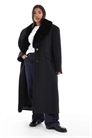 ASOS DESIGN Curve Шерстяной пальто с воротником из искусственного меха, черный артикул 148785586