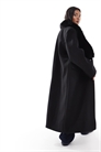ASOS DESIGN Curve Шерстяной пальто с воротником из искусственного меха, черный артикул 148785586