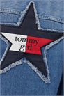 Джинсовая куртка Tommy Girl свободного кроя с укороченной длиной и звездным принтом артикул 143302195