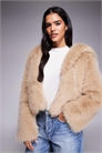 Короткая куртка с капюшоном из искусственного меха Faye артикул 149954846