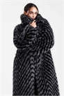 Пальто-куртка из искусственного меха с длинным покроем от Chevron артикул 147898606