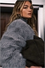 Куртка без воротника из искусственного меха артикул 152799249