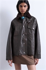 Куртка с воротником из искусственной кожи артикул 140413954