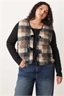 ASOS DESIGN Curve: жилет из флиса с узором в клетку и бантиком артикул 149005036