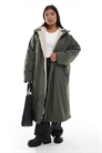 ASOS DESIGN Curve длинный плащ с флисовой подкладкой, оливковый артикул 142325390