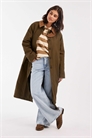 Тренч с удлиненным кроем и утеплителем, с воротником на шнурке артикул 143358045