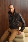 Короткая куртка из натуральной кожи с эффектом «вымытого» артикул 147787558