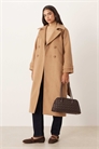 Длинный тренч из смешанной шерсти с поясом артикул 152002119
