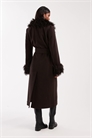 Пальто средней длины с поясом артикул 150205055