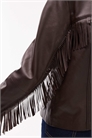 Ковбойская куртка из кожи наппа с бахромой артикул 147554714