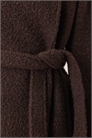 Поясной пальто-миди с воротником-воронкой коричневого цвета артикул 140562556