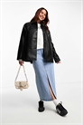 Куртка с воротником из искусственной кожи артикул 131734174