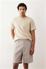 Шорты из ткани с высоким содержанием льна, классический крой артикул 153144816