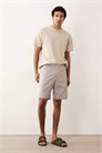 Шорты из ткани с высоким содержанием льна, классический крой артикул 153144816